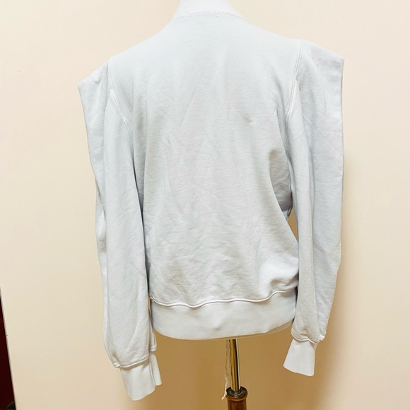 Agolde Folded Sleeve Sweatshirt in Grey Heather - Picture 9 of 11